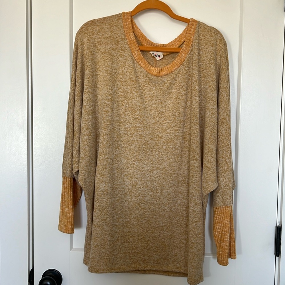 Large BiBi Mustard Dolman Top
